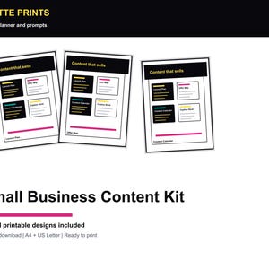 Small Business Content Planner PDF, 30 Post Content Kit, AI Caption Prompts, Promo Calendar afbeelding 1