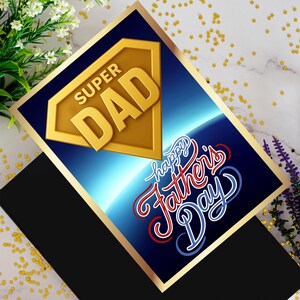 Pai Super-herói – Cartão Digital de Saudações para o Dia dos Pais (A4 PNG e JPEG, Download Instantâneo)
