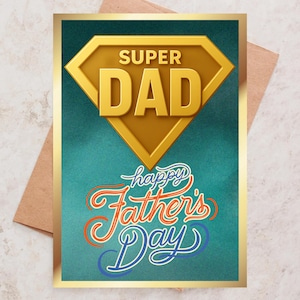 Sultan’s Green Super Dad - Vatertagskarte zum Ausdrucken | A4 Digitaler Download (PNG & JPEG)