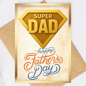Papá superelegante y atemporal: Tarjeta de felicitación vintage para el Día del Padre (A4, PNG + JPEG, descarga instantánea)