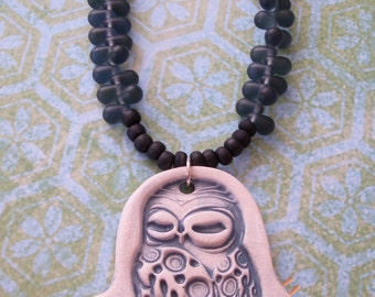 Ceramic Antiqued Owl Necklace