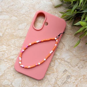 Orange cell phone chain | Beaded cell phone chain | Colorful cell phone chain | Colorful cell phone chain | Beaded cell phone charm | Cell phone charm | Cell phone chain | Cell phone strap
