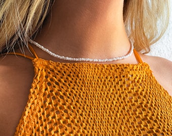 Witte parelketting | parel choker | parelketting wit | Parelketting Vrouwen | Boho parelketting