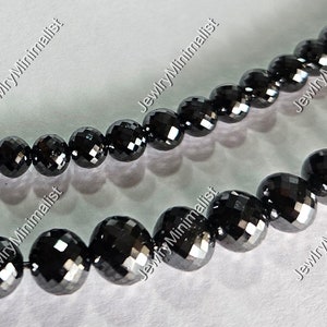 1 Piece 6 MM Faceted Rondelle Shaped Black Diamond Bead For Jewelry Making, Round Shape Beads, Large Hole Natural Diamond Bead For Jewelry