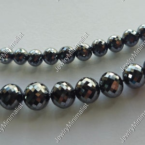 1 Piece 4 MM Faceted Rondelle Shaped Black Diamond Bead For Jewelry Making, Round Shape Diamond Beads, Faceted Beads Rondelle Briolette's