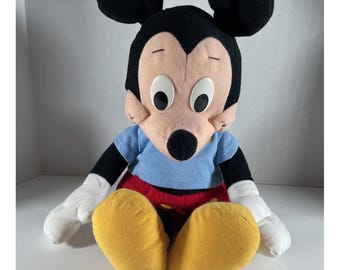 Vintage 1988 Playskool Disney Mickey Mouse Talking Pull String Plush Doll 22