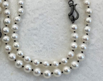 Gen Z Black and White Pearls, Edgy Chic, Modern Freshwater Strand, gender neutral