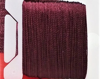 Pattye's BURGUNDY Serafil Thread, Silk Like Knotting Thread, Bead, String Pearls, dark purple-red, maroon, 40 30 20 15 10