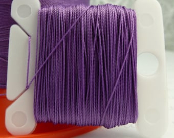 VIOLET Serafil Bead Thread: Silky Polyester for Pearl Stringing, Knotting, Sizes 40 30 20 15 10
