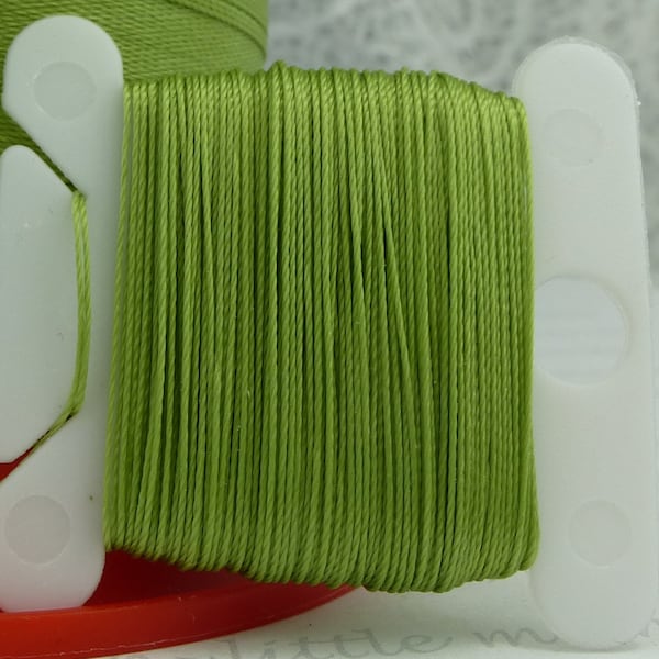 Pattye's KIWI Serafil Thread, Green Silk Like Pearl Knotting Thread, Pearl Stringing, Beading, String Pearls 40 30 20 15 10