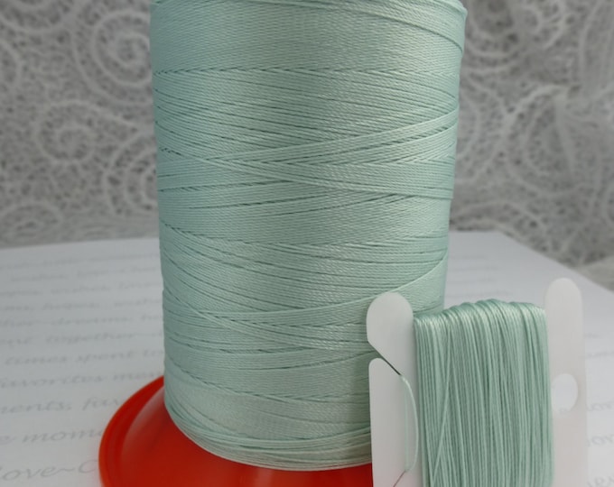 Pattye's AQUA Serafil Thread, Silk Like Knotting, Beading, Pearl Stringing, Large Spool, Pale Blue Green