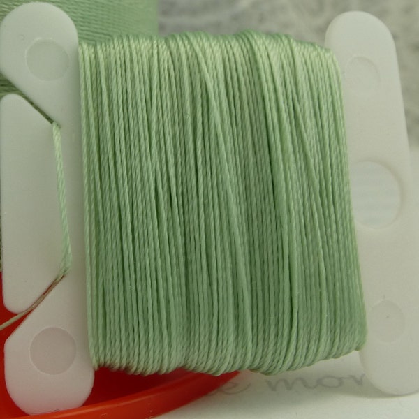 Pattye's MINT Serafil Thread, Silk Like Pearl Knotting Thread, Pearl Stringing, Beading, Light Green, String Pearls 40 30 20 15 10