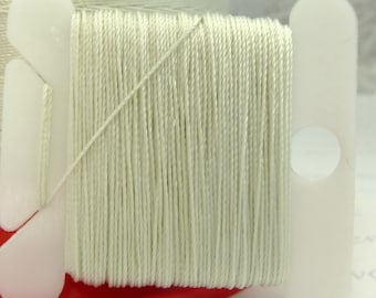 Pattye's CLOUD Serafil Thread, Silk Like Beading, Pearl Stringing, light gray, grey, size 40 30 20 15 10