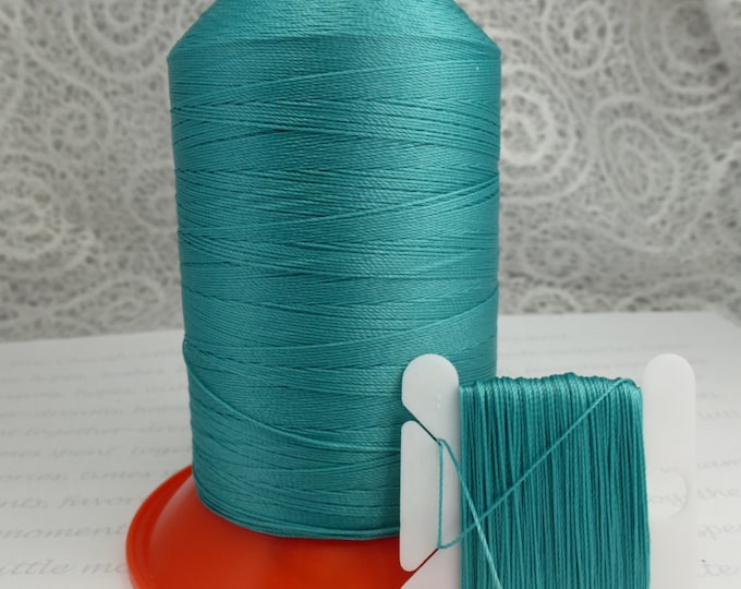 Pattye's TOPAZ Serafil Thread, Silk Like Knotting, Pearl Stringing, Beading, Large Spool, Blue-green, Turquoise 40 30 20 10