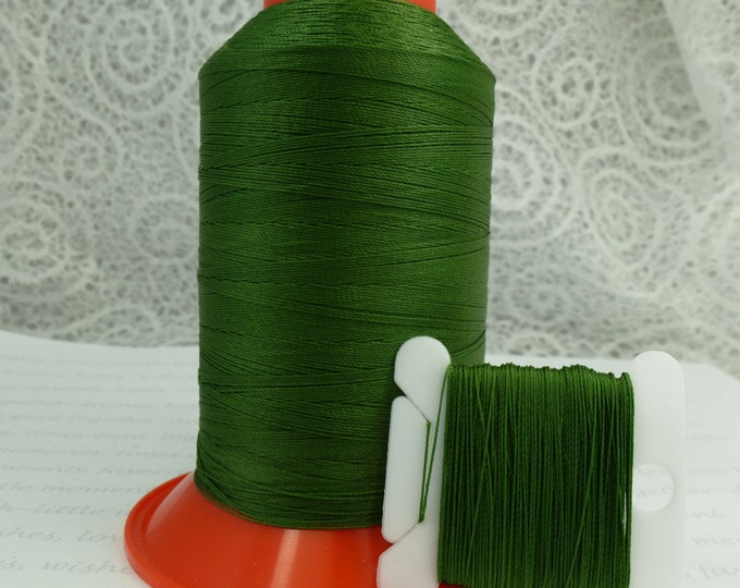 Pattye's LEAF, Serafil Thread, Green Silk Like Knotting, Beading, String Pearls, Large Spool