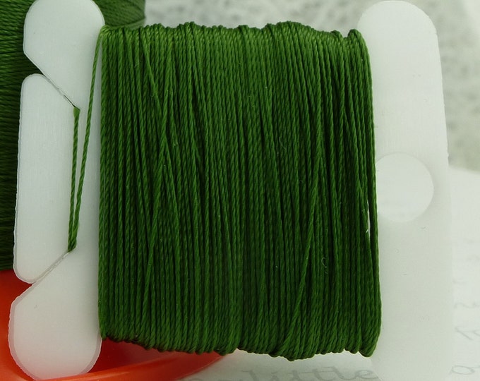 Pattye's LEAF Serafil Thread, Green Silk Like Pearl Knotting Thread, Beading, String Pearls, Size 40 30 20 15 10