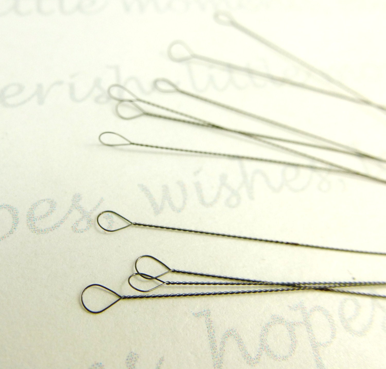 12 Beading Needles, FINE, 3.5 in, Flexible Twisted Steel, Collapsible Eye  For Pearl Knotting, Stringing Beads & Gemstones