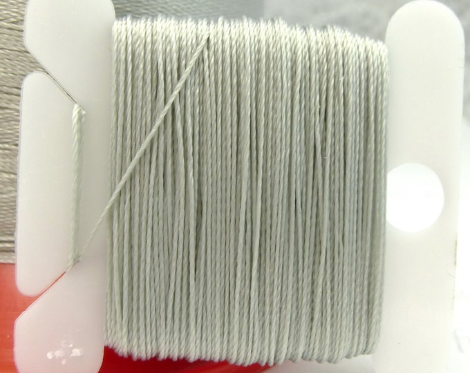 Pattye's STONE Serafil Thread, Silk Like Knotting Thread, Beading, String Pearls, Card, Light Gray, Grey, 40 30 20 15 10