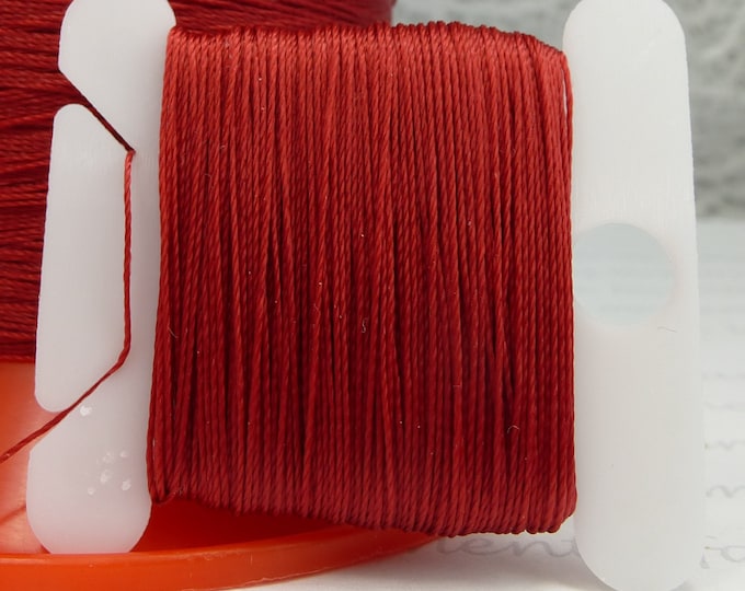 Pattye's RED Serafil Thread, Silk Like Knotting Thread, Beading, Pearl Stringing, Card, String Pearls 40 30 20 15 10