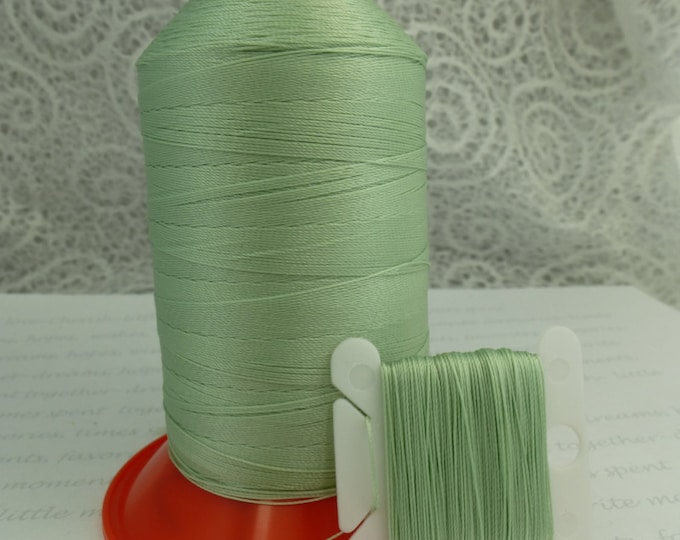 Pattye's MINT Serafil Thread, Silk Like, Knotting, Beading, Stringing, Large Spool, Pale Green