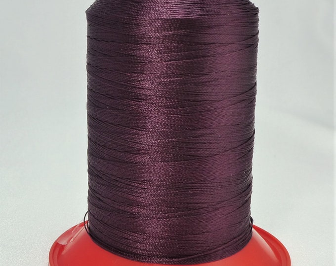 Pattye's PLUM Serafil Thread, Silk Like, Knotting, Beading, Pearl Stringing, Large Spool, Deep Purple, Black Purple