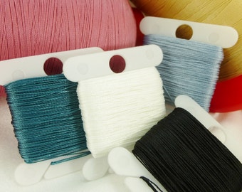 Fine 0.32mm Beader's Secret Silk Like Pearl Knotting Thread Lightweight #40 Beading Stringing Sewing 20 yards Polyester, Bead Cord Card