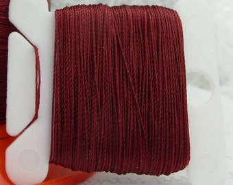 Pattye's WINE Serafil Thread, Silk Like Pearl Knotting Thread, Beading, Stringing, Card, Dark Red, String Pearls 40 30 20 15 10