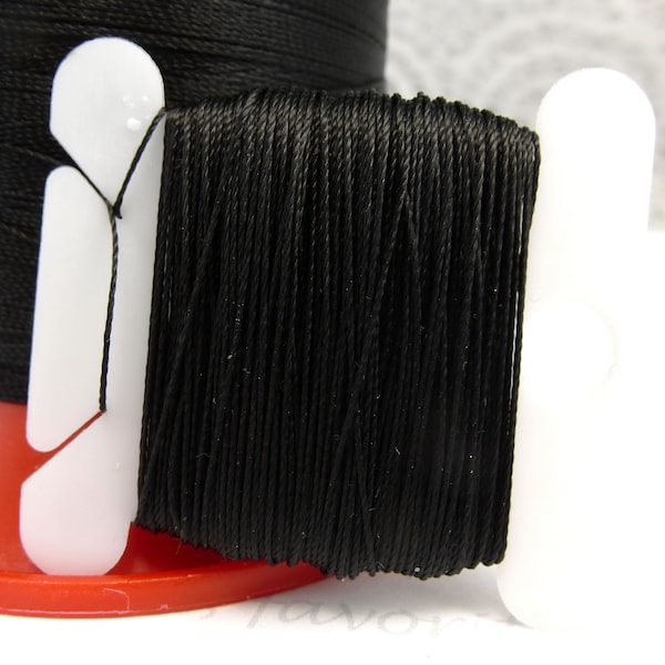 Amann Serafil BLACK Thread, Silk Like Knotting Thread, Pearl Stringing, Beading, String Pearls, Size 40 30 20 15 10