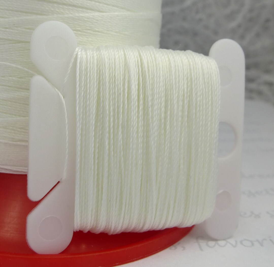 AMANN Serafil IVORY Beading Thread, Silk Like Knotting Thread, Pearl