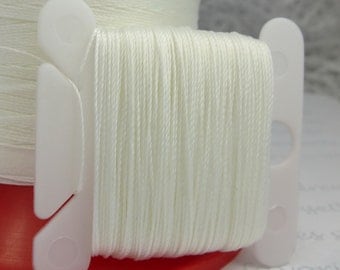 AMANN Serafil IVORY Beading Thread, Silk Like Knotting Thread, Pearl Stringing, Off White, Neutral, Size 40 30 20 15 10