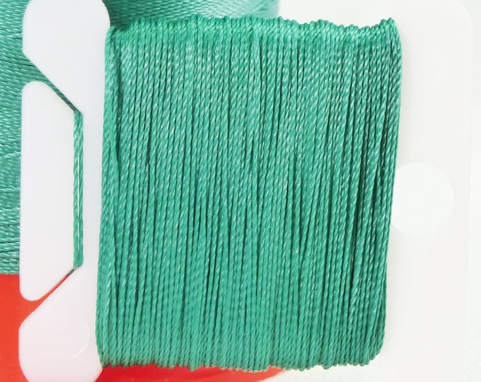 Pattye's JADE Serafil Thread, Silk Like Knotting Thread, Beading, String Pearls, Medium Green, Size 40 30 20 15 10