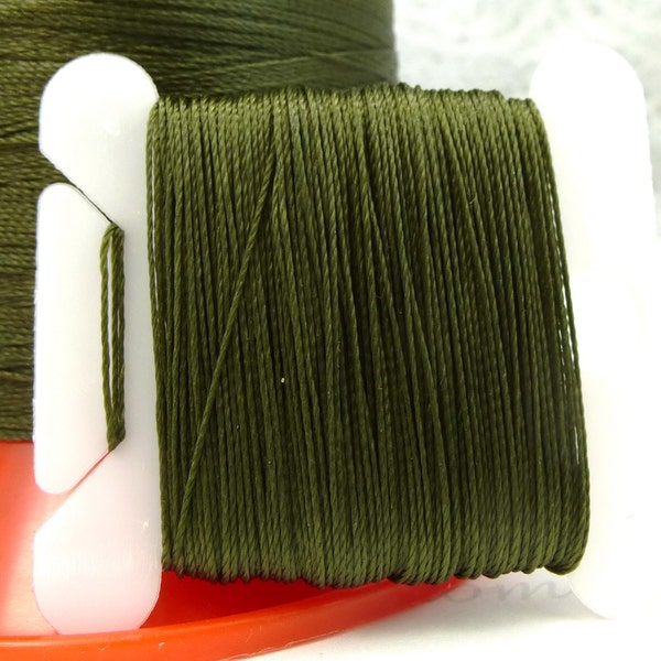 Pattye's OLIVE Serafil Thread, Green Silk Like Knotting Thread, Pearl Stringing, Beading, dark green, Knot Pearls 40 30 20 15 10