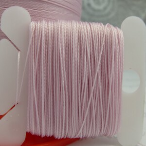 Linha BABY Serafil da Pattye, linha semelhante a seda rosa, nó de pérola, miçangas, cartão, cordão de pérolas, rosa claro 40 30 20 15 10