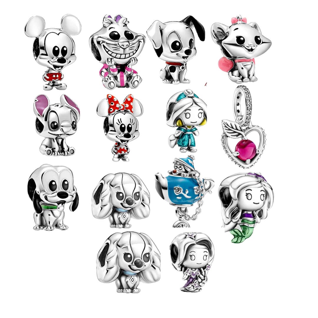 Sterling Silver Cartoon Character Charm Beads, DIY Bracelet Jewelry - Etsy