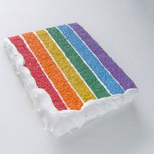 Rainbow cake card, a nice slice of fake postcard cake. image 1