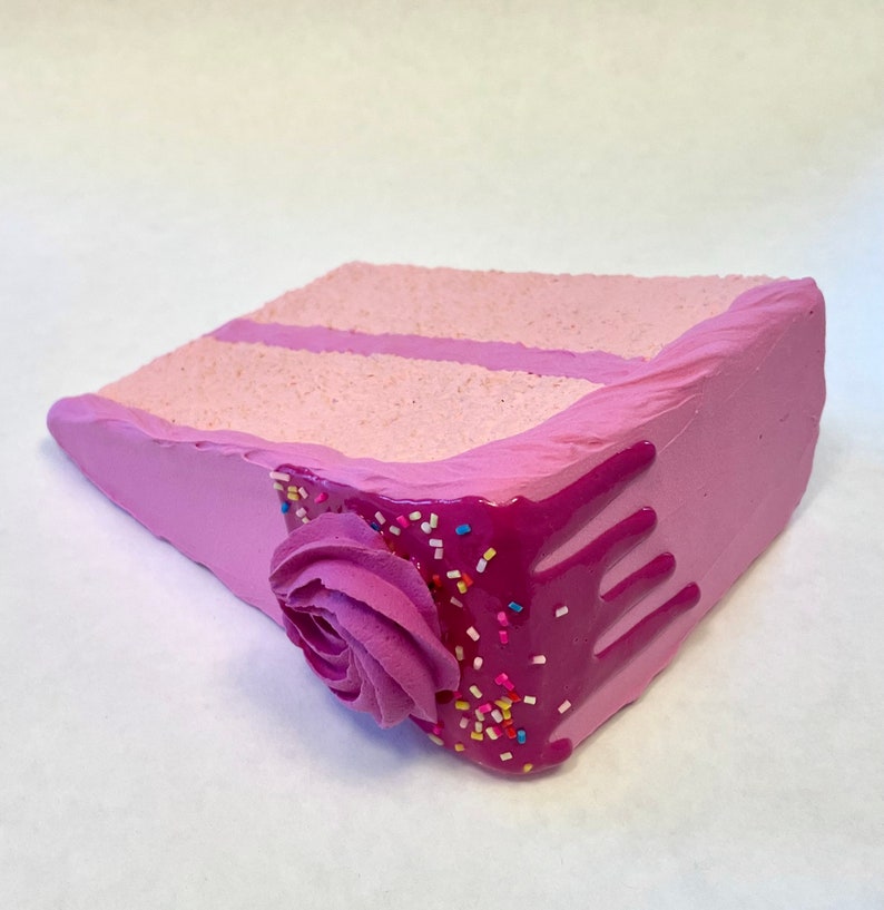 Happier Birthday Collection slice of fake Cake Mail Magenta frosted