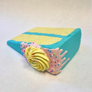 Happier Birthday Collection slice of fake Cake Mail Teal frosted
