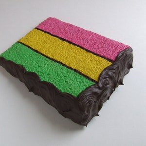 Italian Rainbow Cake Mail Card, a slice of fake postcard cake.