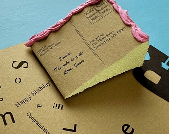 Printed & mailed for you- Cake Postcard!