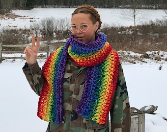 Longest Most Intense Supersonic Rainbow Scarf. One of a kind. Ready to Ship