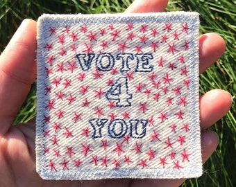 Handmade Embroidered Tie Dyed Canvas Patch Forgive Your Parents A Meditation Free Shipping.