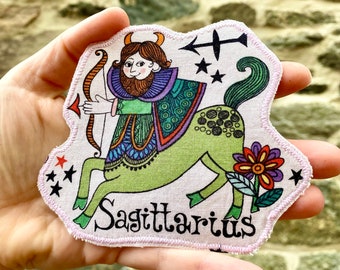 Sagittarius   - Astrology - Zodiac - Iron On Appliqué Patch - Birthday Gift - Stocking Stuffer