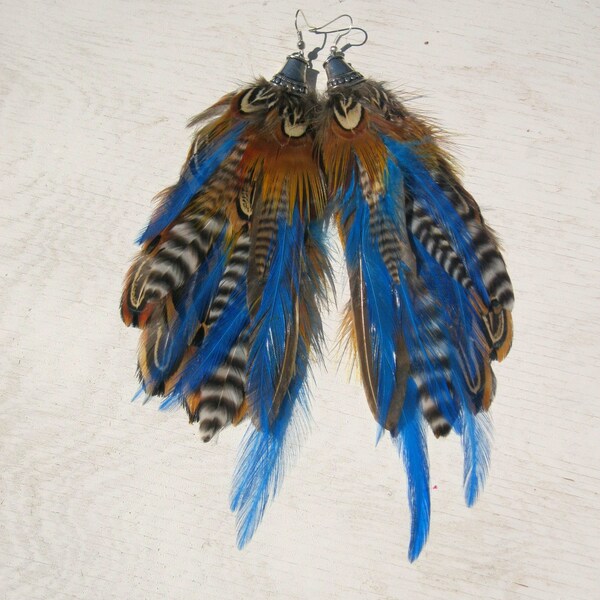 LIFES A BEACH Bold Feather Earrings One of a Kind