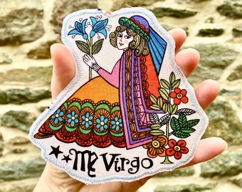 Virgo   - Astrology - Zodiac - Iron On Appliqué Patch - Birthday Gift - Stocking Stuffer