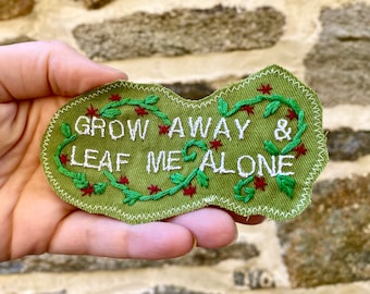 Gift For The Grumpy Botanist. Dad Joke Pun Patch. Embroidered Handmade DIY