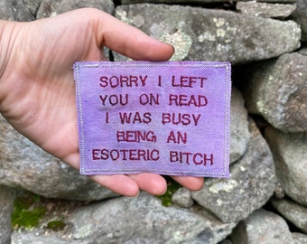 A Sincere Apology - Handmade Embroidered And Dyed Patch - Free Shipping