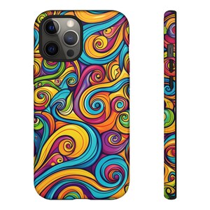 Künstlerische Aquarell Handyhülle passend für iPhone 15 Pro Max, 14, 13, 12, 11, XR, Samsung S24, S23, A54, A53, Pixel 8 Pro, 7