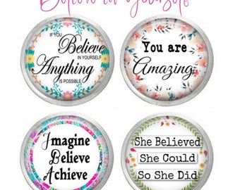 Motivational Snap, Believe In Yourself, Mental Health Snap, Compatible with Ginger Snaps, 18mm Snap Button, Fits Women's Snap Jewelry