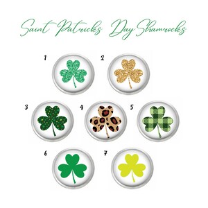 Saint Patrick&#39;s Day Shamrock Glass Dome or Pressed Snap Jewelry Ginger Charm Inspirational Snap 20MM Button Fits Custom Bracelets, Necklaces