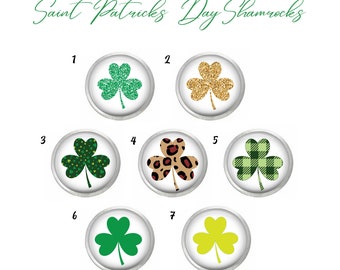 Saint Patrick's Day Shamrock Glass Dome or Pressed Snap Jewelry Ginger Charm Inspirational Snap 20MM Button Fits Custom Bracelets, Necklaces